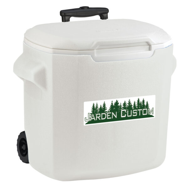 White 28 Qt Performance Wheeled Cooler - decal