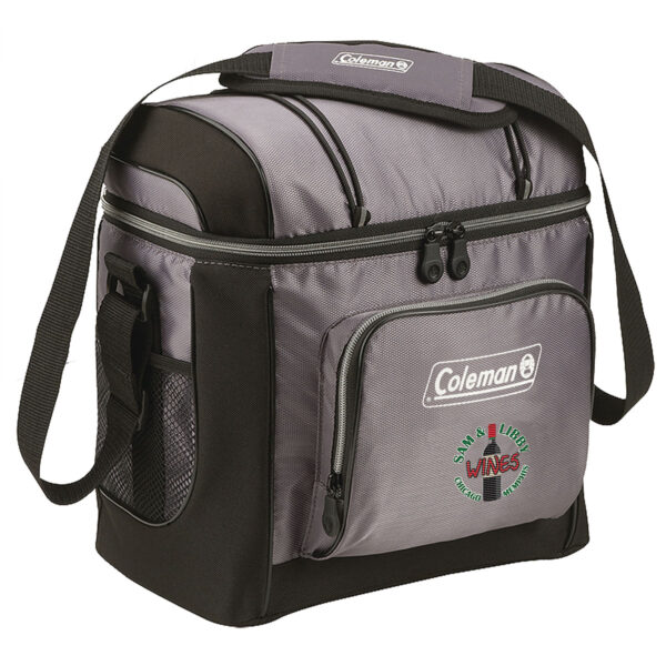Gray 16 Can Soft Cooler with Liner - Full Color Embroidery
